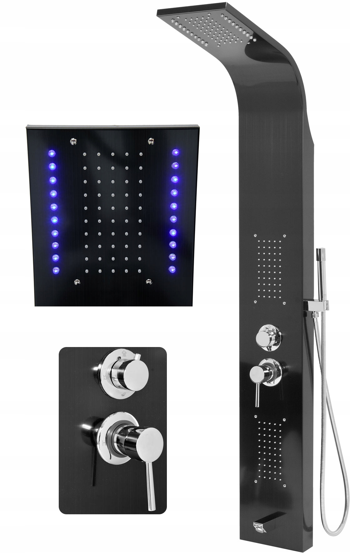 

Panel Prysznicowy Stal Nierdzewna Hydromasaż Black