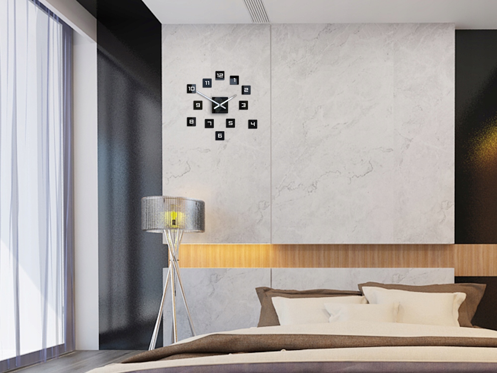 ZEGAR ŚCIENNY NOWOCZESNY NAKLEJANY XL PREZENT Marka ModernClock