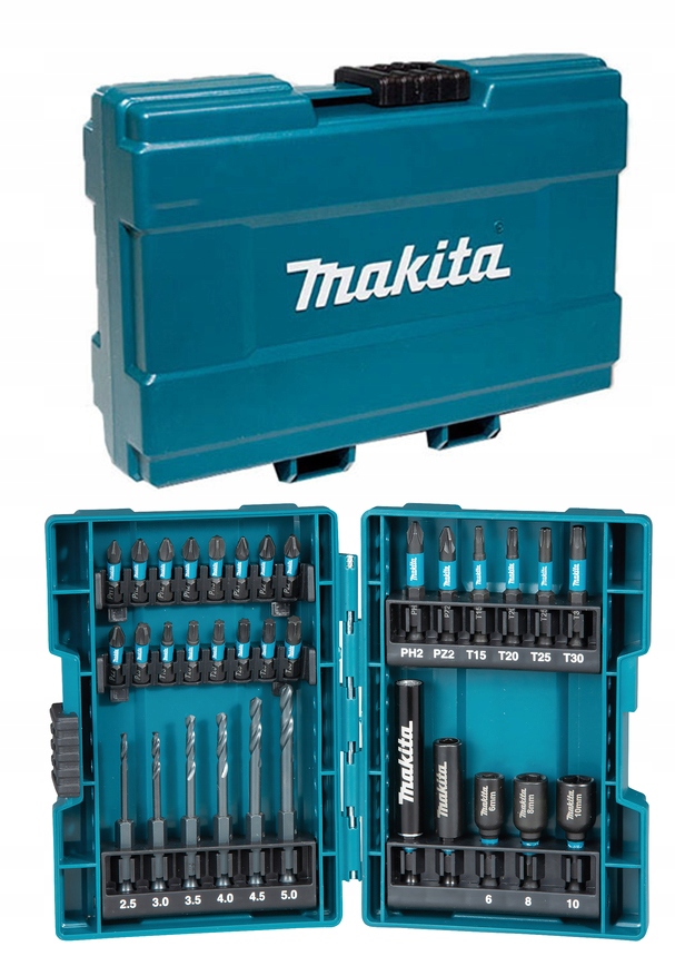 

Zestaw Bitów Nasadek Wierteł Makita B-66896 33 El.