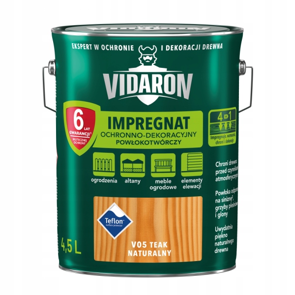 

Vidaron Impregnat dekoracyjny 4.5L Tek Naturalny