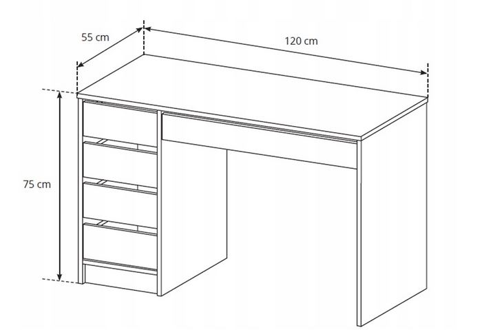 Biurko Toaletka NICOLE Biały Mat Pokój Sypialnia Kod producenta ADA BIURKO