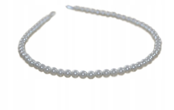 

-margut- Opaska rząd perełek perły białe duże