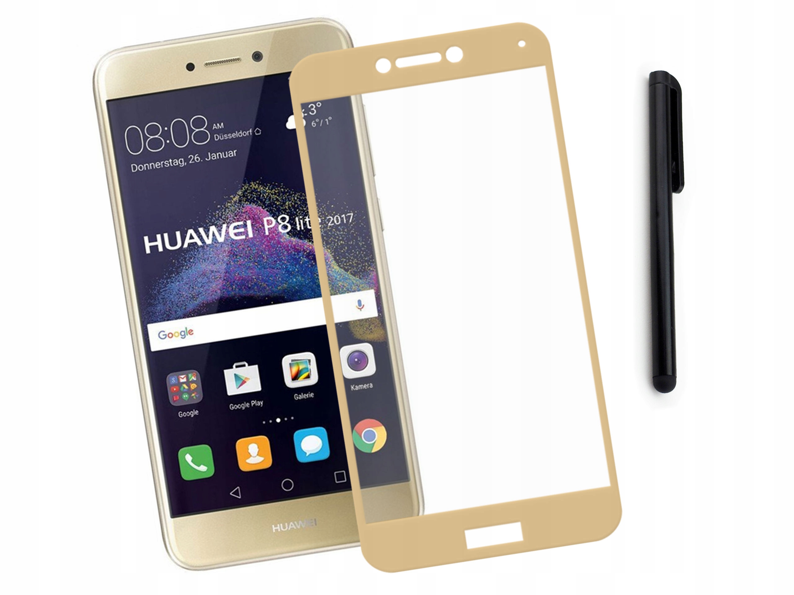 

Szkło hartowane 3D 9H Huawei P8 lite 2017 Złote