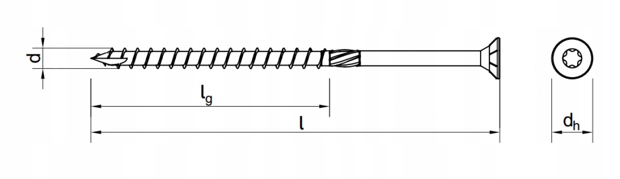 Wkręty ciesielskie 3,5x40 TORX Łeb stożkowy 500szt Kod producenta KMWHT-35040