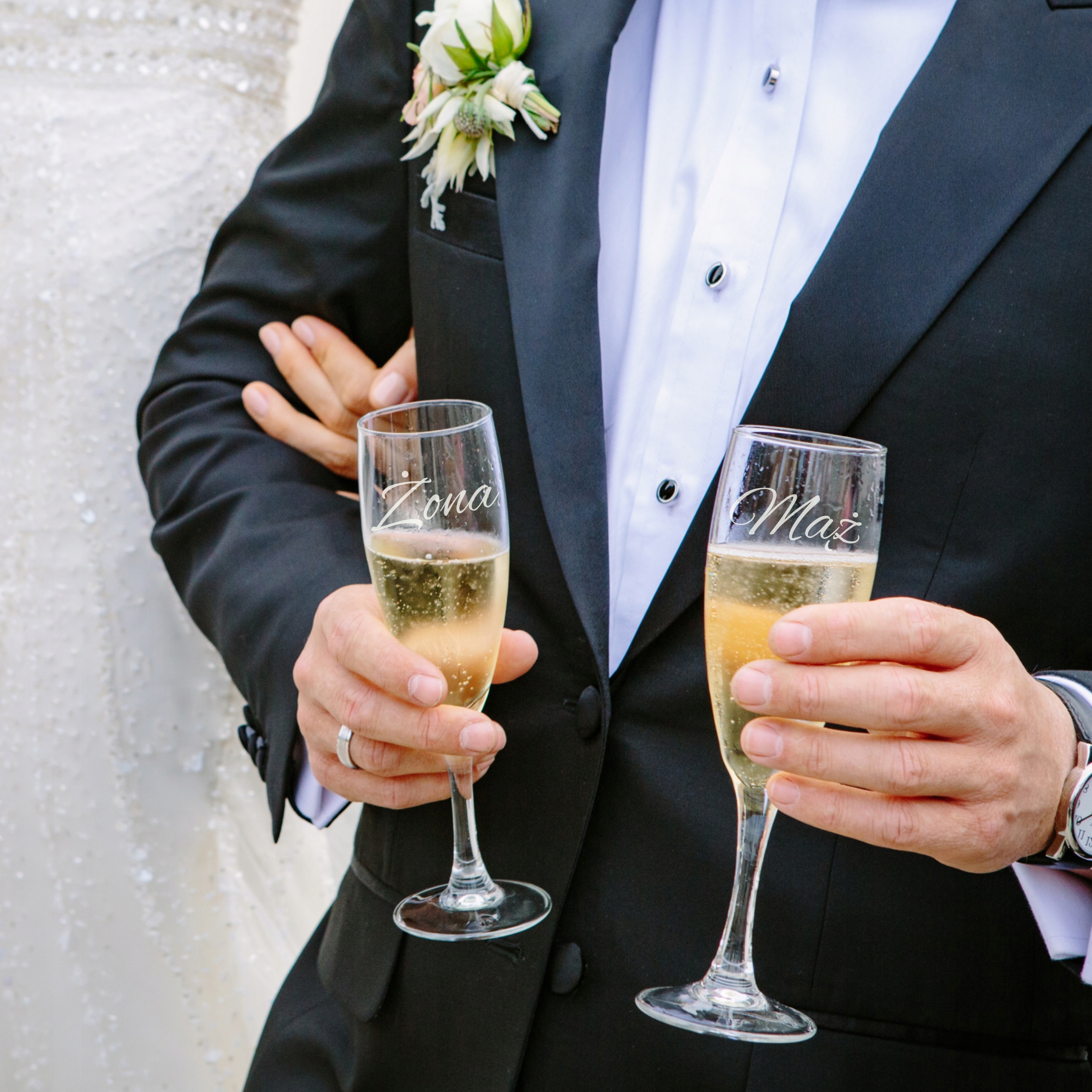 Kieliszki z grawerem do szampana grawerowane ślub Rodzaj szkło