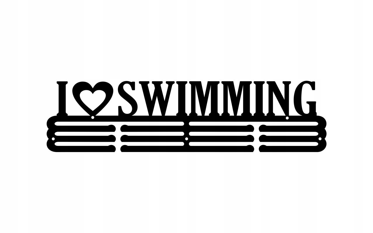 

I Love Swimming #2 Czarny Wieszak na medale 60cm