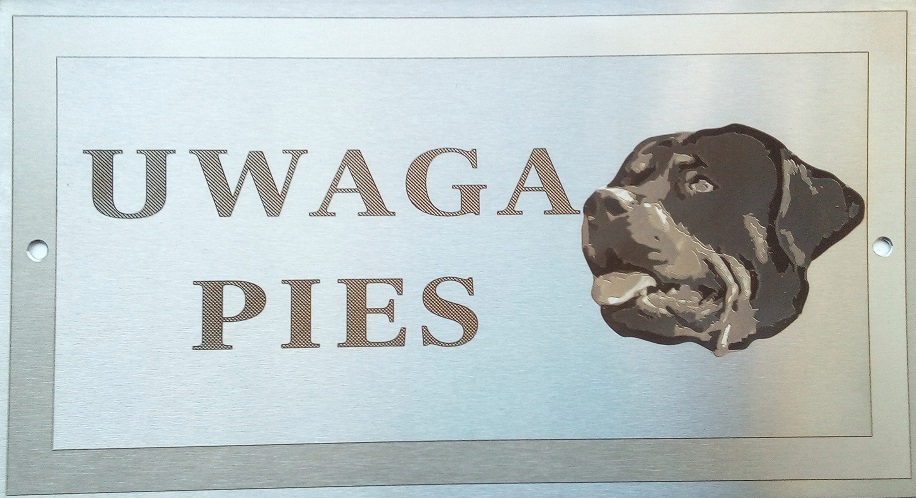 

Tabliczka nierdzewna- Uwaga Pies Rottweiler