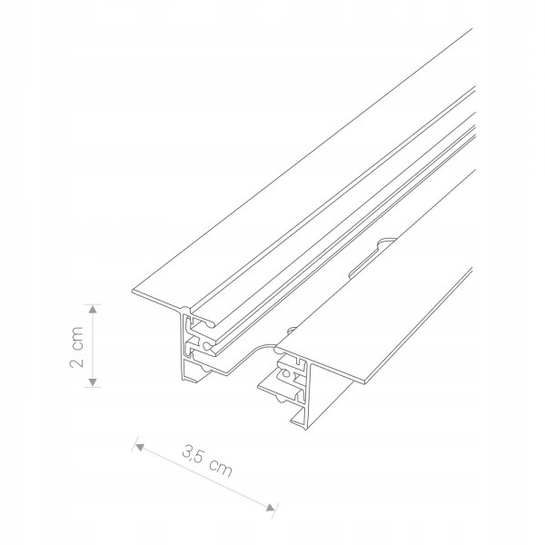 OŚWIETLENIE SZYNOWE PROFILE RECESSED TRACK 2m Kod producenta 9015