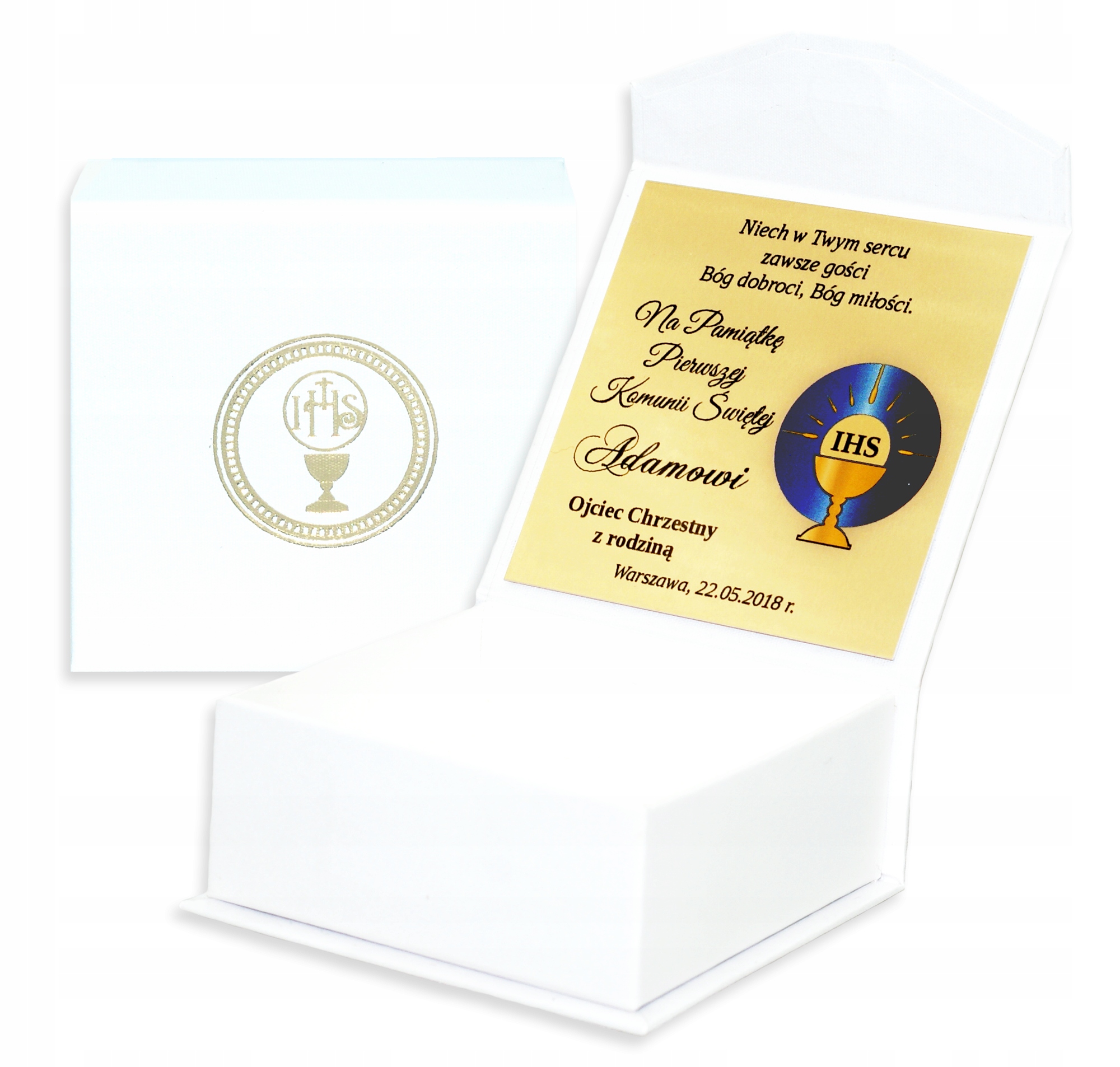 PREZENT I Komunię Świętą ŁAŃCUSZEK ANIOŁEK Komunii Materiał Srebro