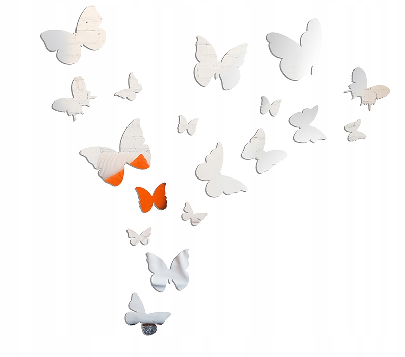 Naklejane na ścianę MOTYLE 3D MOTYLKI LUSTRO 3MM
