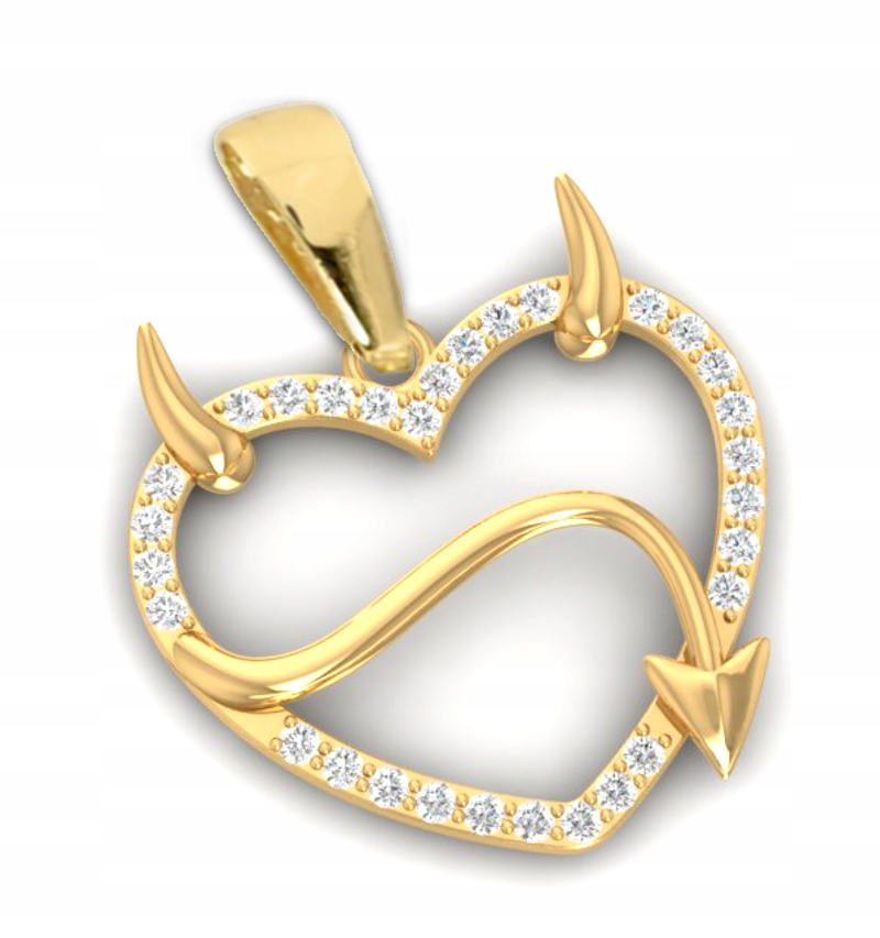 

Złoty Wisiorek Serduszko Z Rogami Złoto 333 Serce