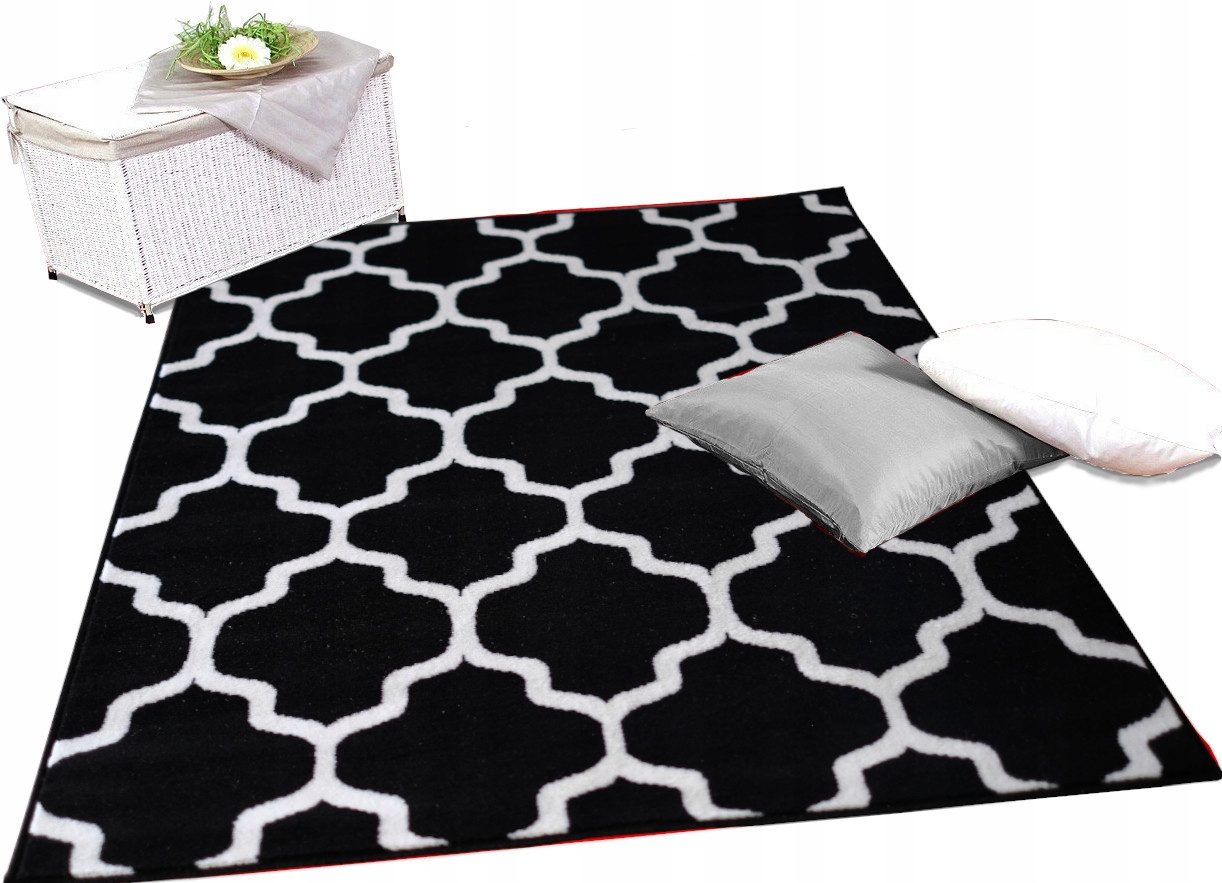 

Miękki dywan 140X200 Bcf pluszowy włos czarny