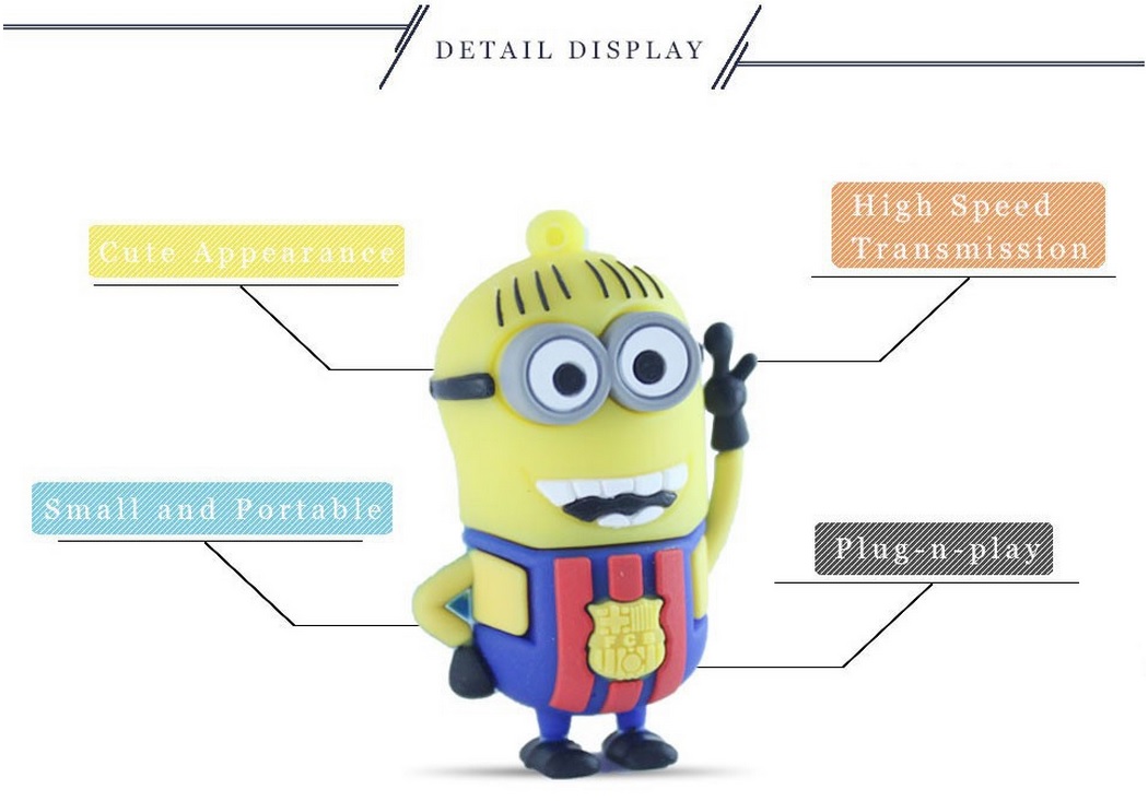 PENDRIVE MINIONEK BARCELONA 32 GB 3.0 USB MESSI Pojemność 32 GB