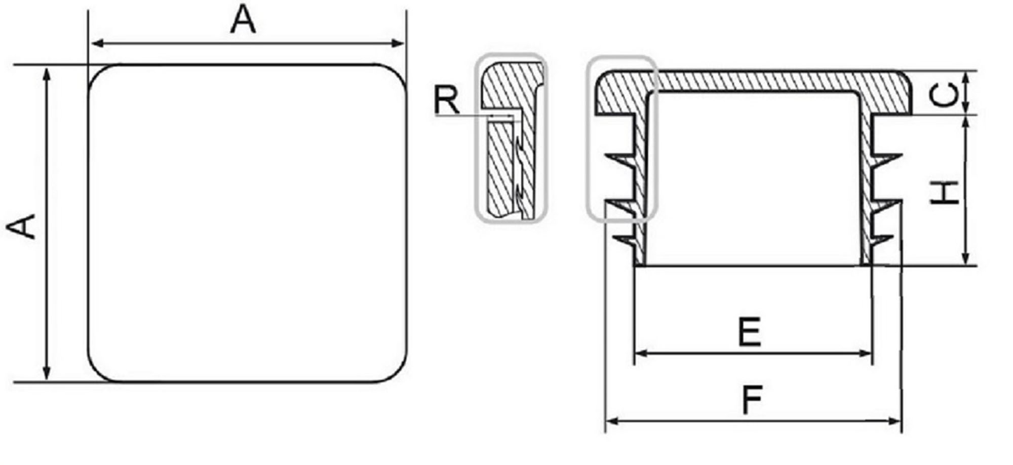 Zaślepka profila brązowa 80x80 kwadrat 100szt. Kod producenta BRĄZOWA ZAŚL ZK 80x80