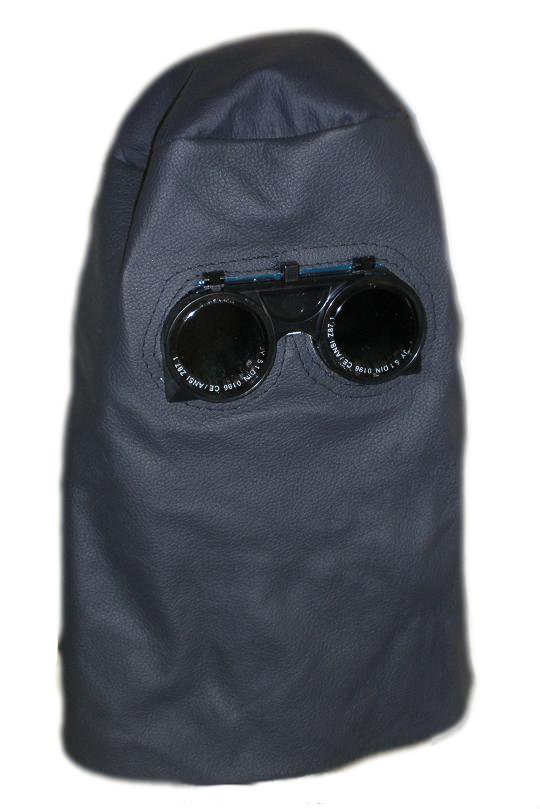 Przyłbica Skórzana Z Okularami Kaptur Maska Fi 50