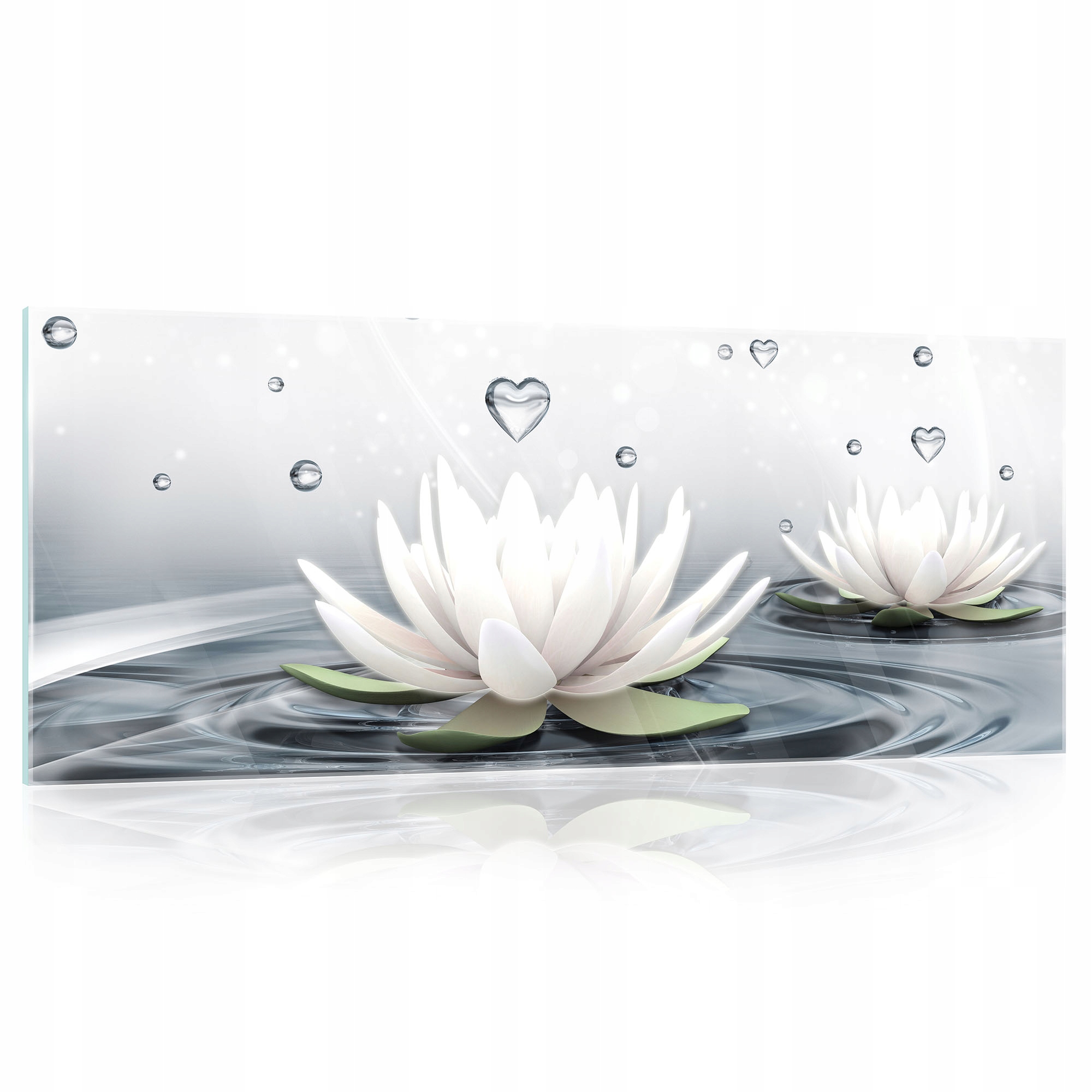 Skleněný Obraz Květiny Lilie Voda Do Koupelny Kuchyně Odolný 125x50