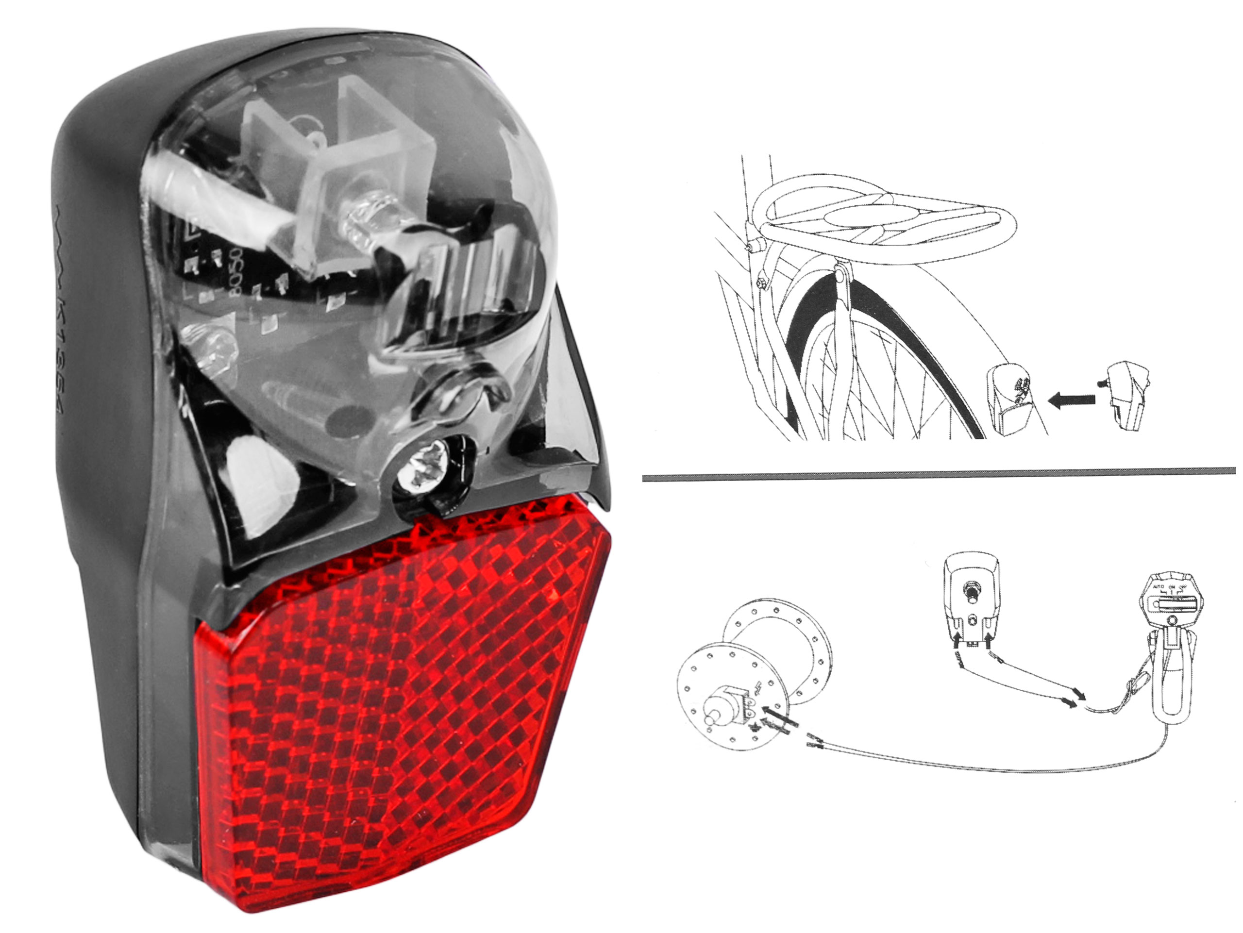 

Lampka Tylna Na Błotnik JY-523M / Na Dynamo 1x Led
