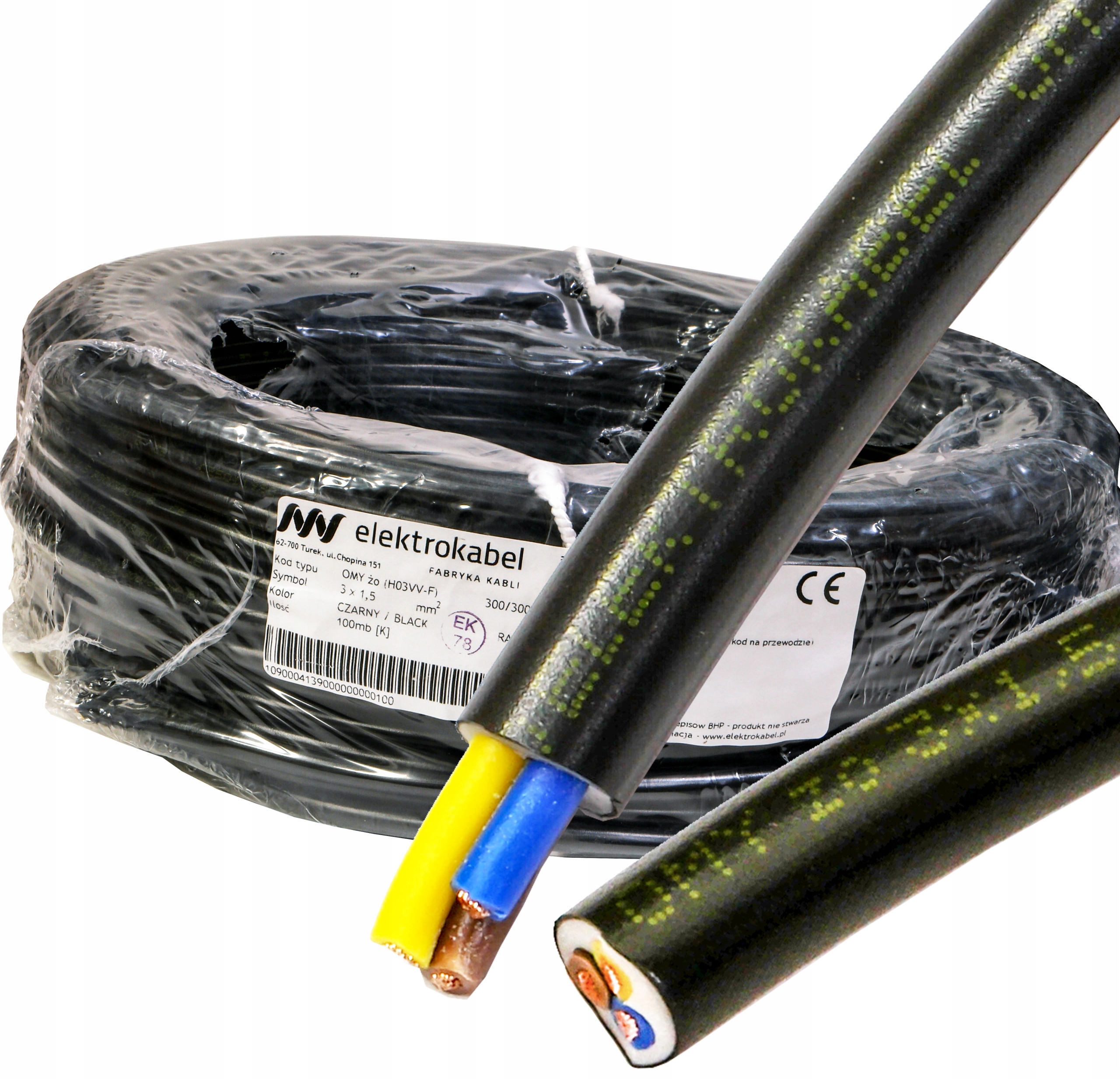 Kábel Omy 3x1,5 mm Linka Cu medený led čierny 100 m