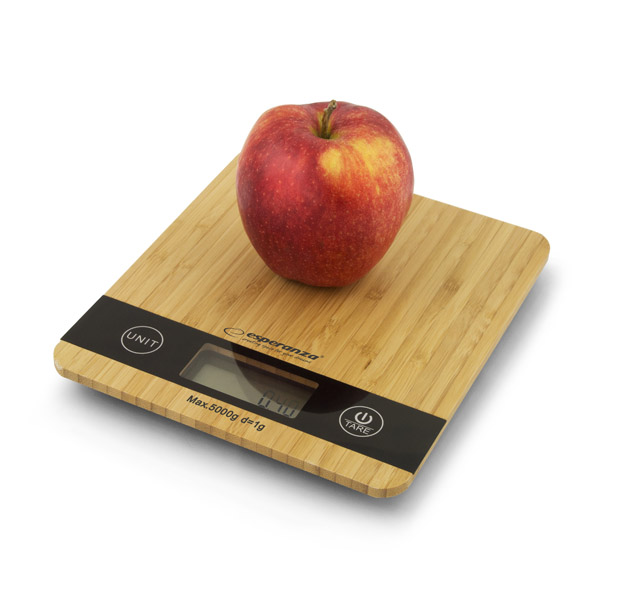 

Drewniana Waga Kuchenna z LCD pomiar do 5KG Bambus