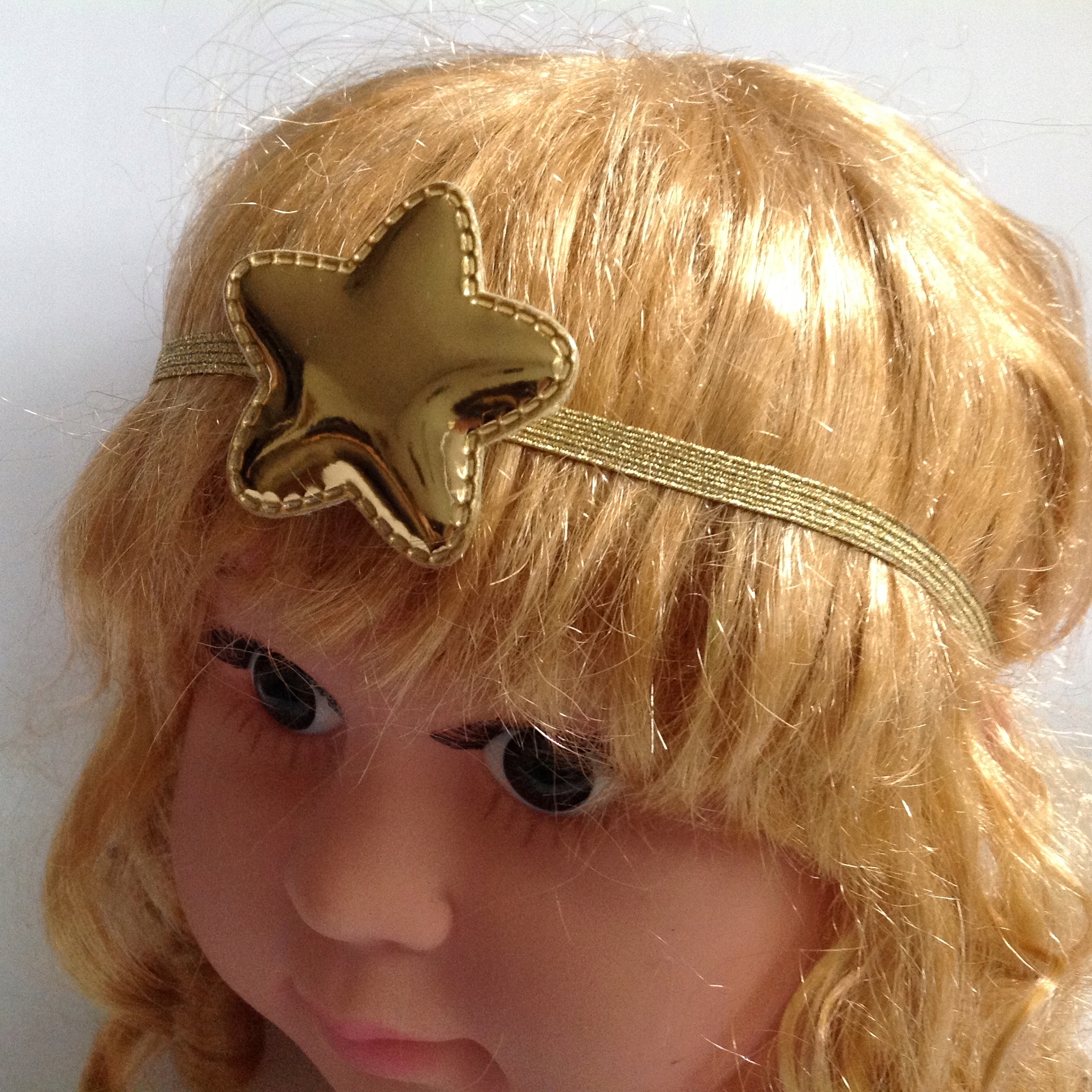 OPASKA GWIAZDA ZŁOTA BŁYSZCZĄCA 44 cm-54 cm Rozmiar uniwersalny