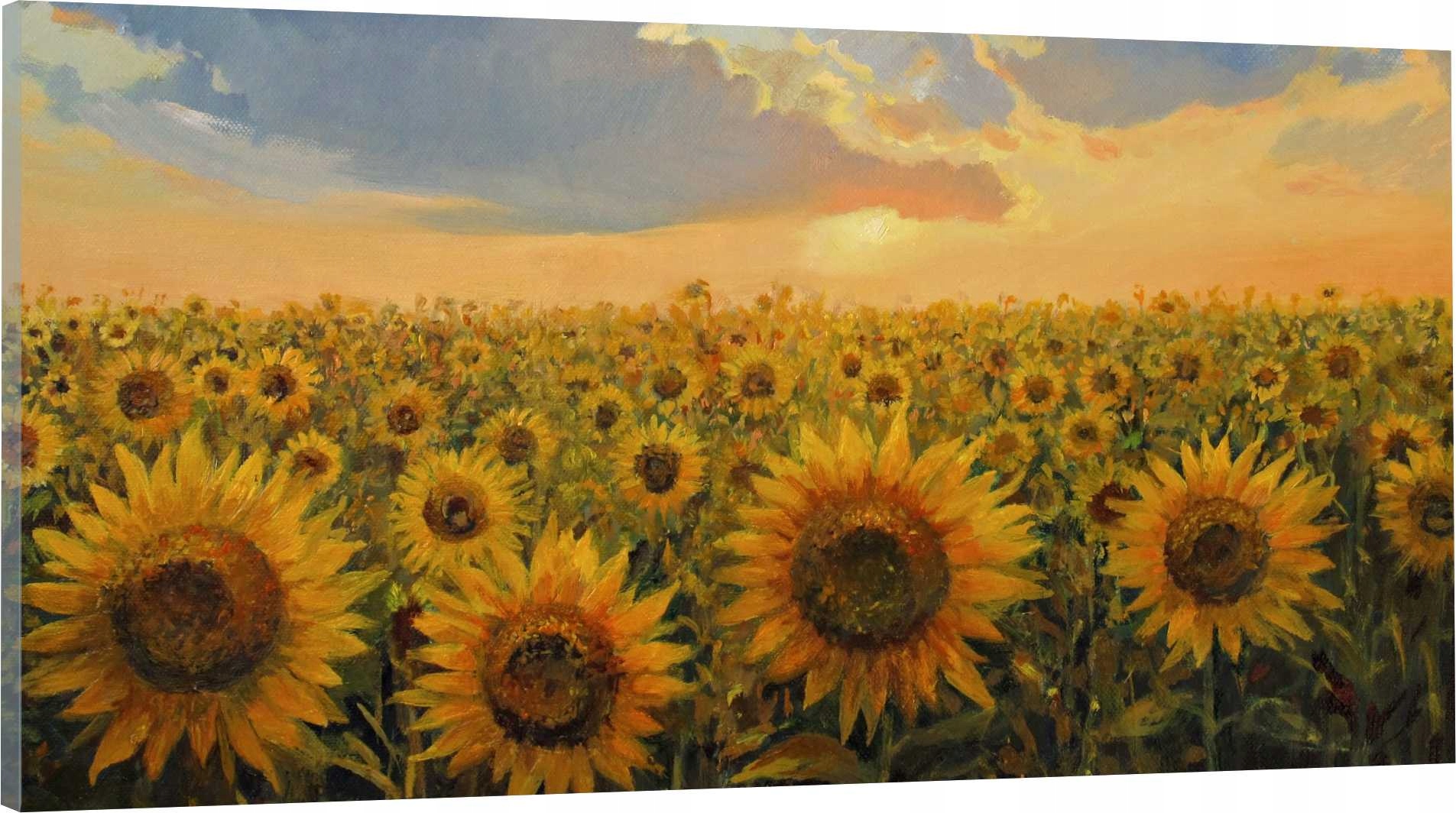 

Obraz panorama do salonu słoneczniki pole 120x60