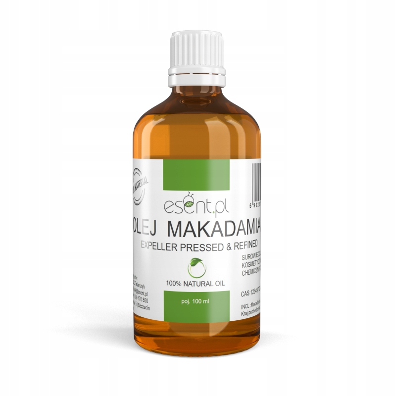 

Olej Makadamia rafinowany, certyfikowany 100 ml.