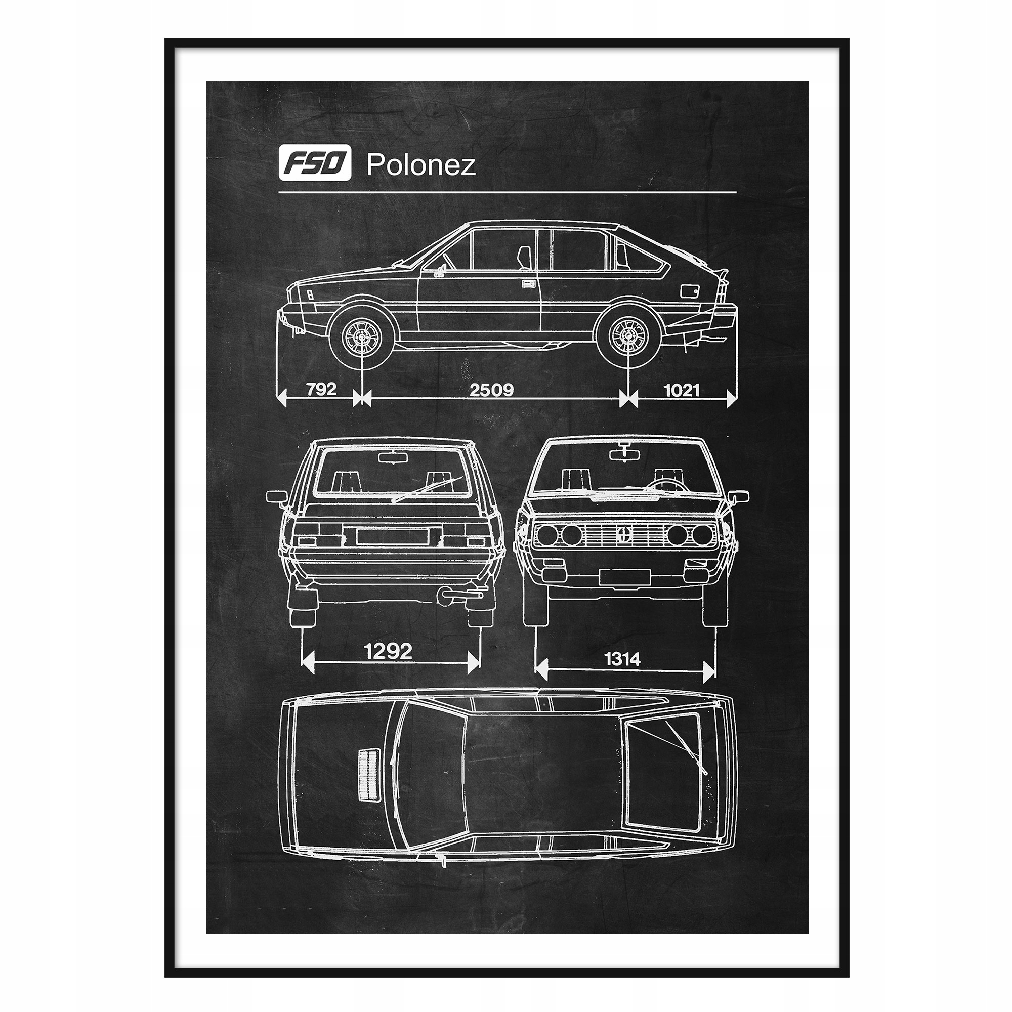 FSO Polonez Retro Patent Poster Cars of the Poland