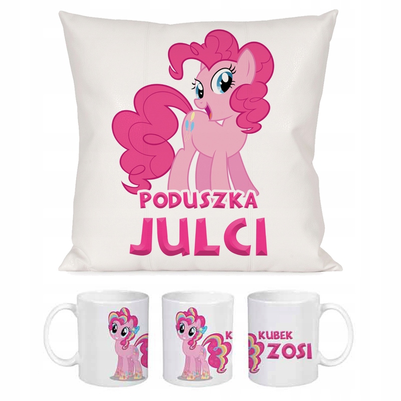 ZESTAW KUBEK + PODUSZKA MY LITTLE PONY IMIĘ GRATIS