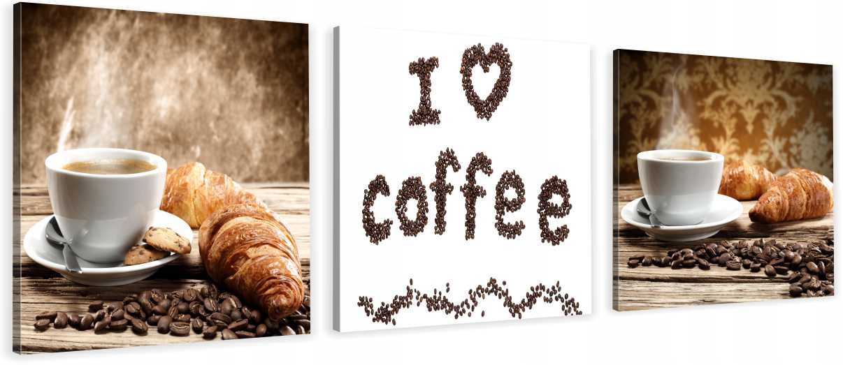 

Obrazy Tryptyk Canvas Do Kuchni kawiarni Croissant