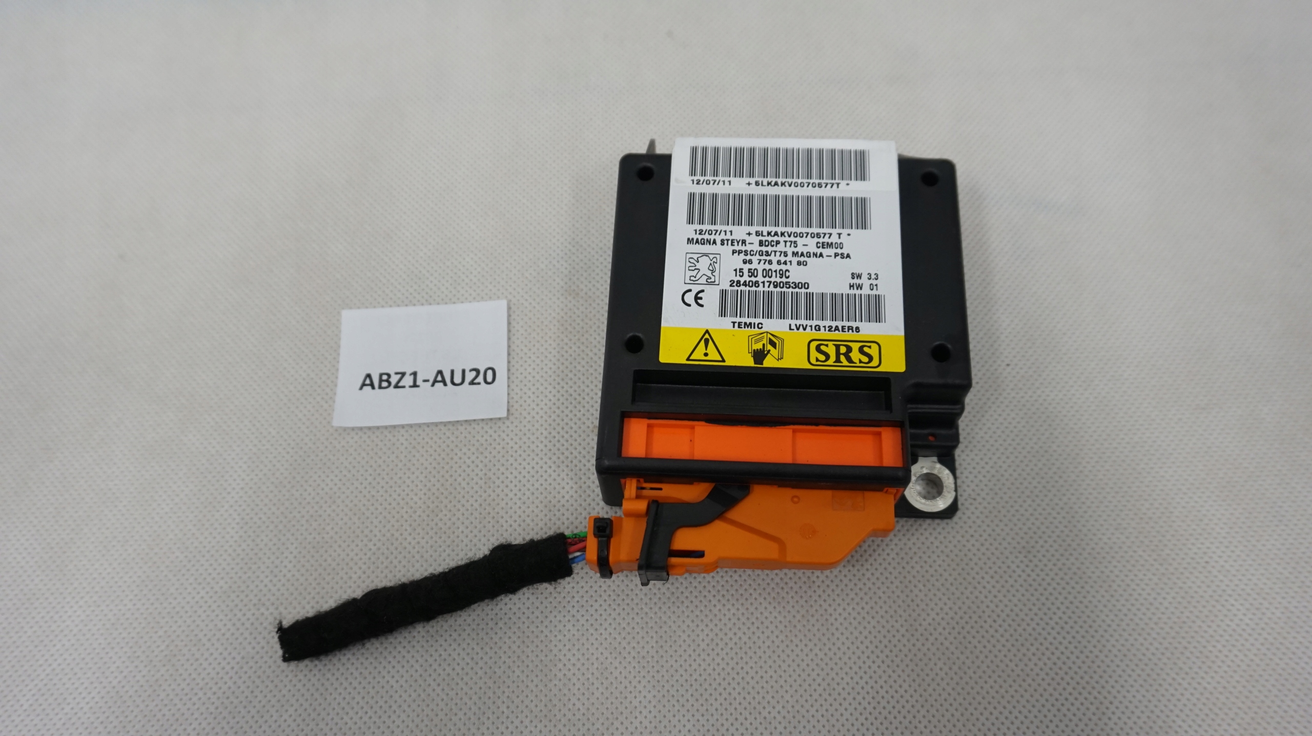 PEUGEOT RCZ SENSOR AIRBAG PODUSZEK 9677664180