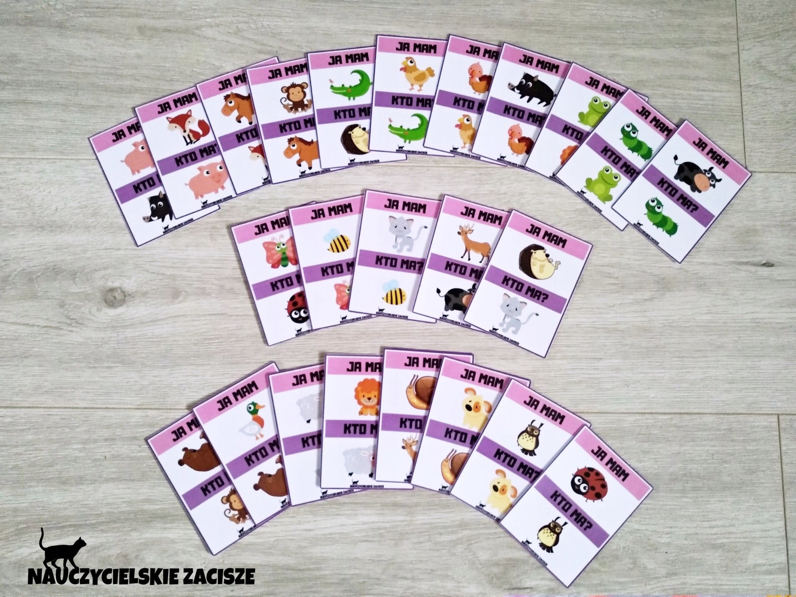 JA MAM, KTO MA? wersja obrazkowa gry ZWIERZĘTA Wydawnictwo Nauczycielskie zacisze