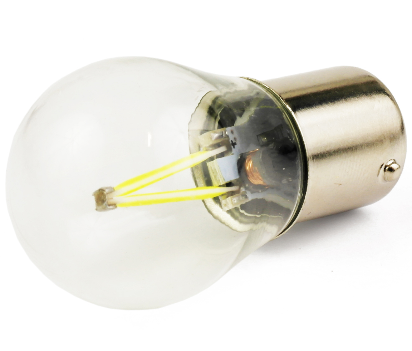 

P21W Led Cob 2W 12V 24V Szklana Filament B. Zimny