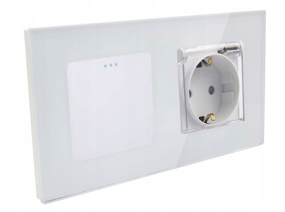 

Gniazdo Elektryczne IP44 Włącznik 1G Szkło Szklany