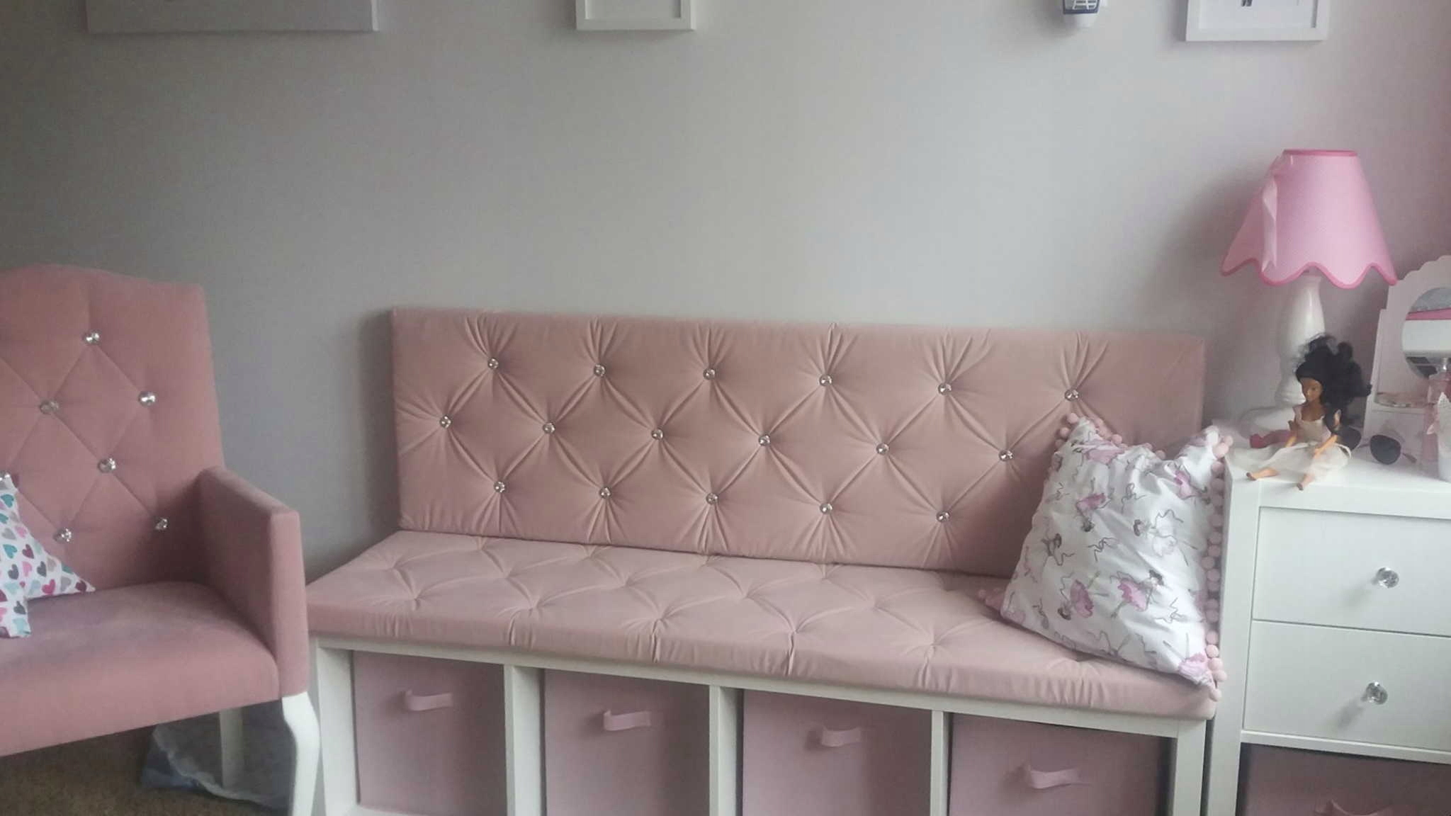 poduszka na siedzisko z kryształami na wymiar Szerokość mebla 80 cm