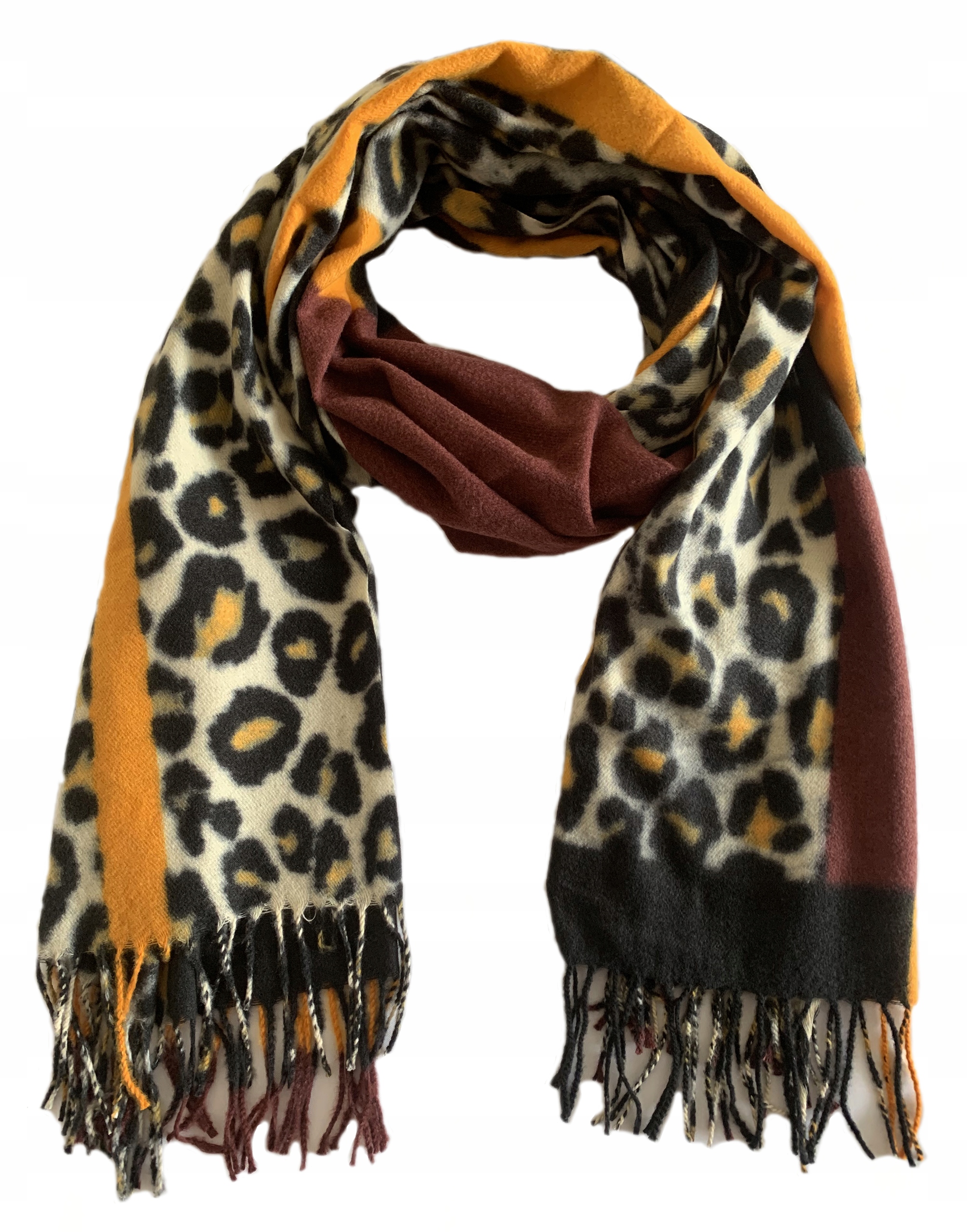 

Modny Szalik Szal Duży Panterka Frędzle Elegancki