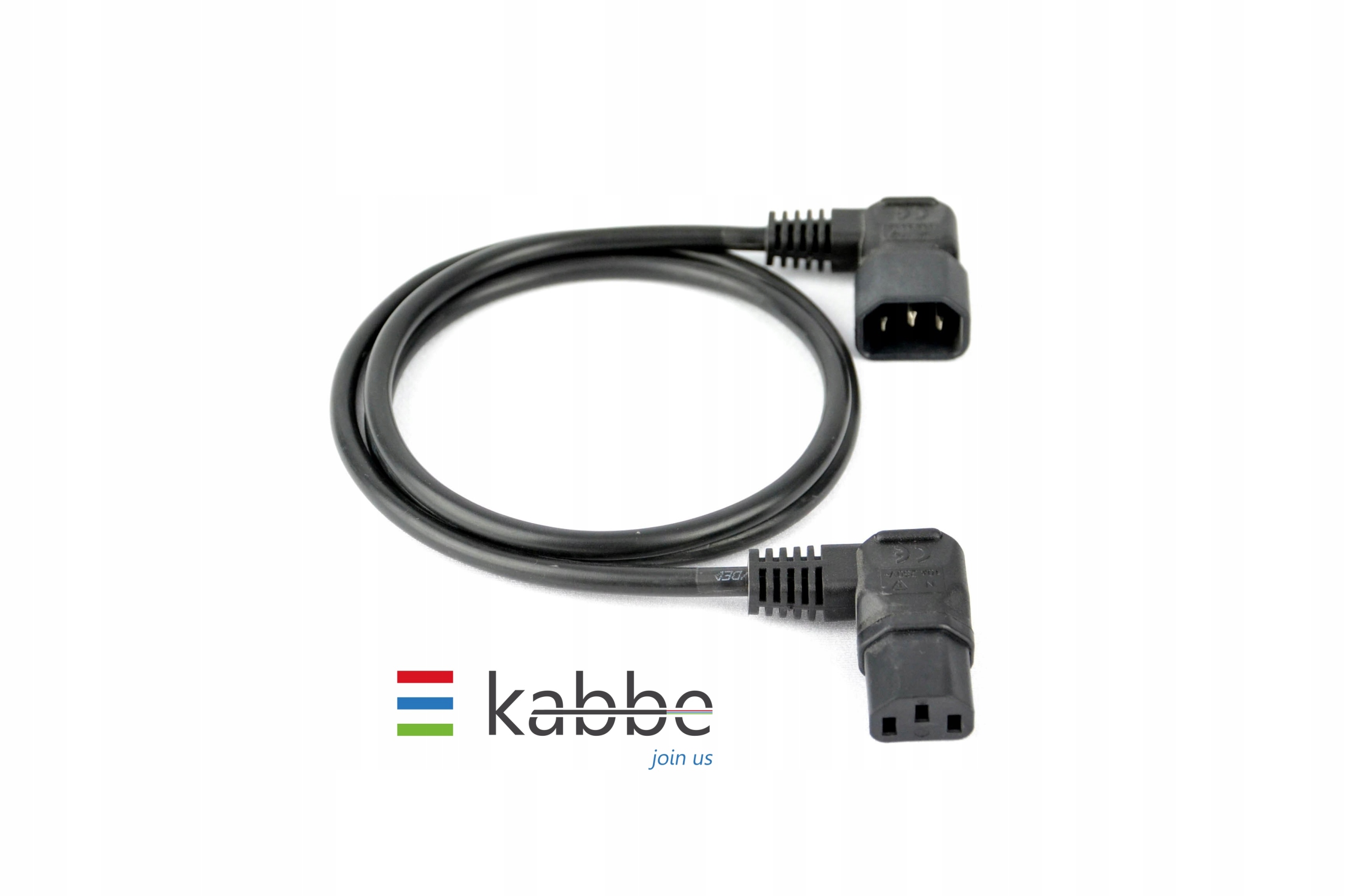 Kabel IN/OUT IEC C13/C14 3x1mm 0,5m kątowy Kabbe