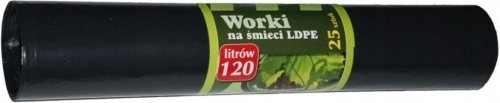 

Worki na śmieci 120 Litrów standard Ldpe / 25 szt.