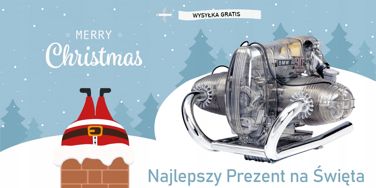 Model silnika BMW R90 S Boxer do składania Materiał Plastik