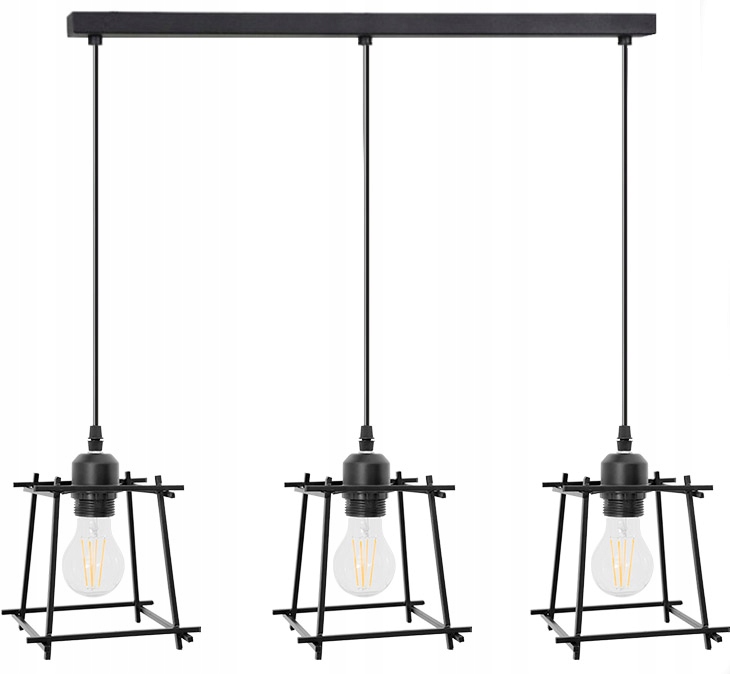 

Lampa Sufitowa Wisząca APP220-3CP Czarna Mat Loft