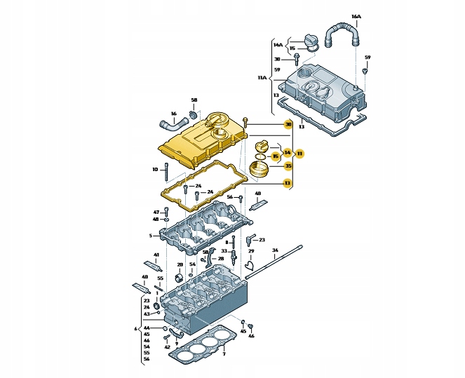 POKRYWA ZAWORÓW ODMA 2.0 TDI 03G103469K ORYGINALNA Numer katalogowy części 03G103469K