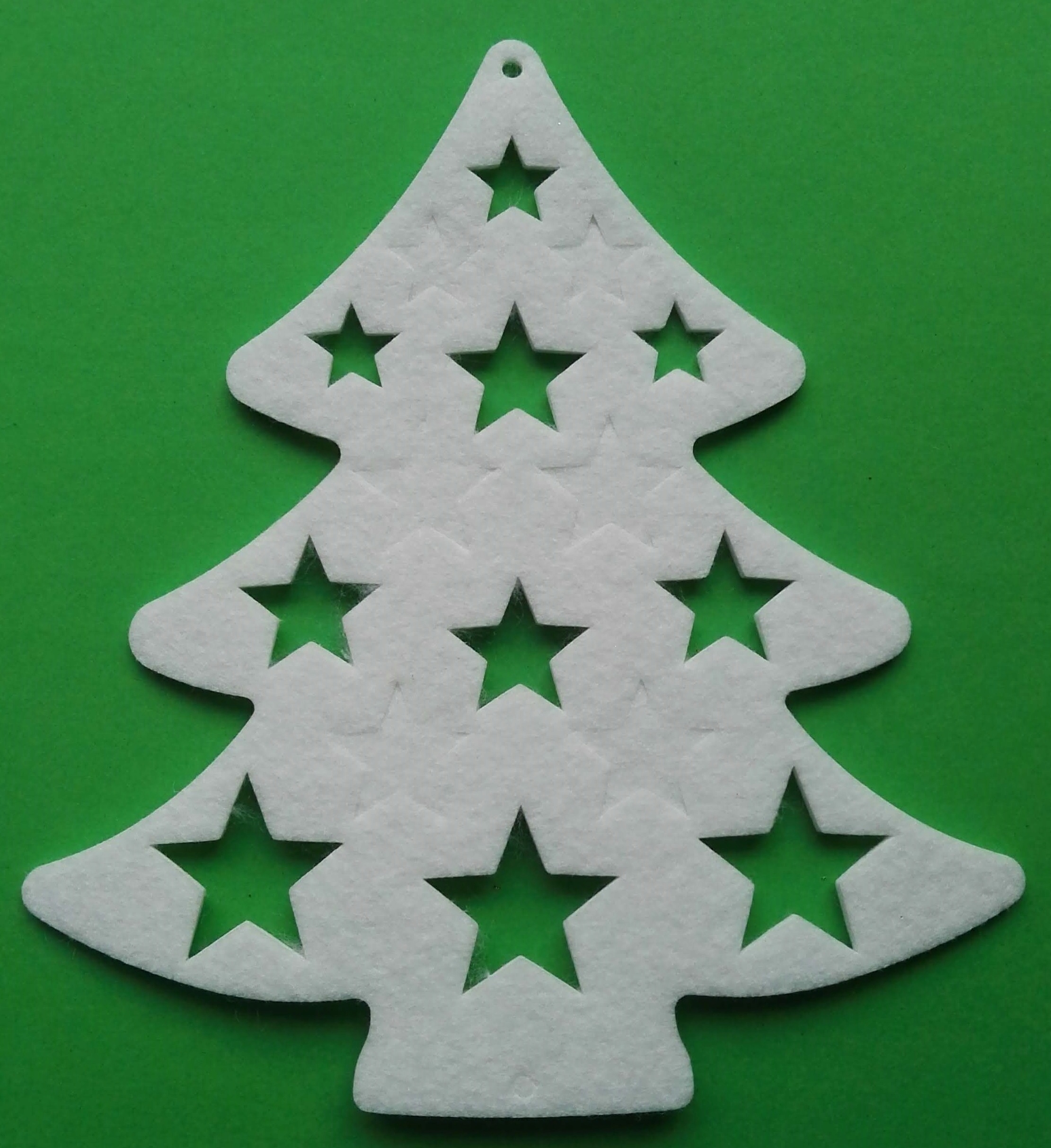 

Biała ozdoba świąteczna, choinka filc 18 cm, 1 szt