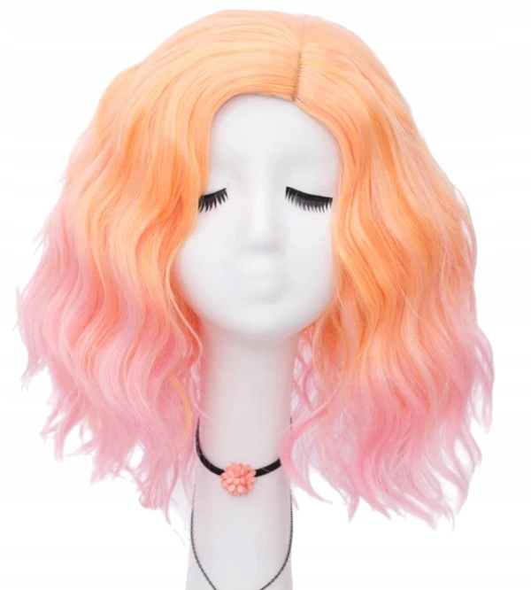 

Peruka Ombre Cosplay 40 Bob Glam Rock Pomar-róż