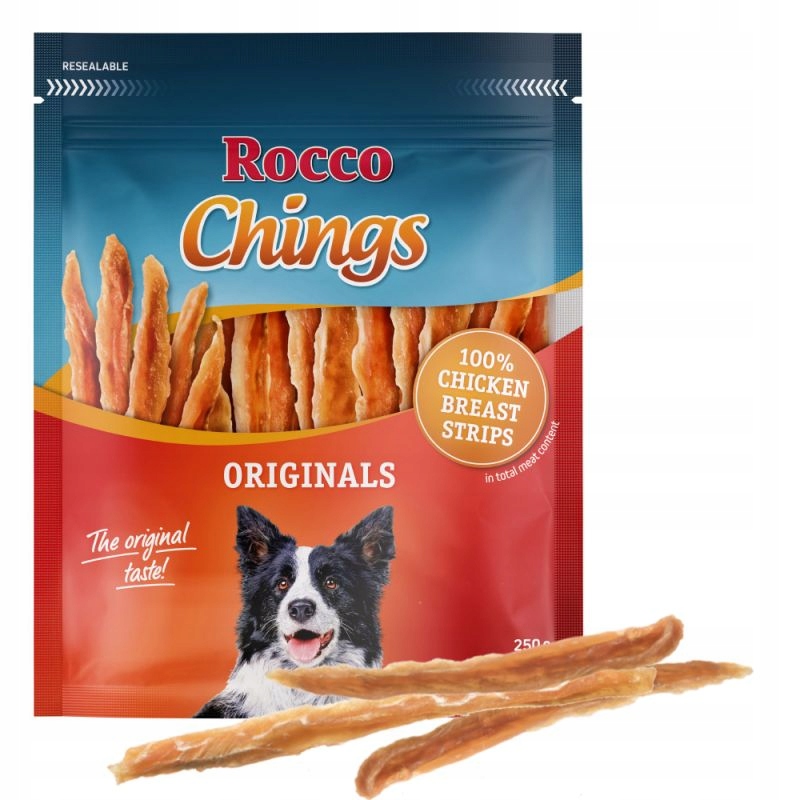 Levně Rocco Chings masové proužky Filé z kuřecího masa v pruzích Premium 250 g