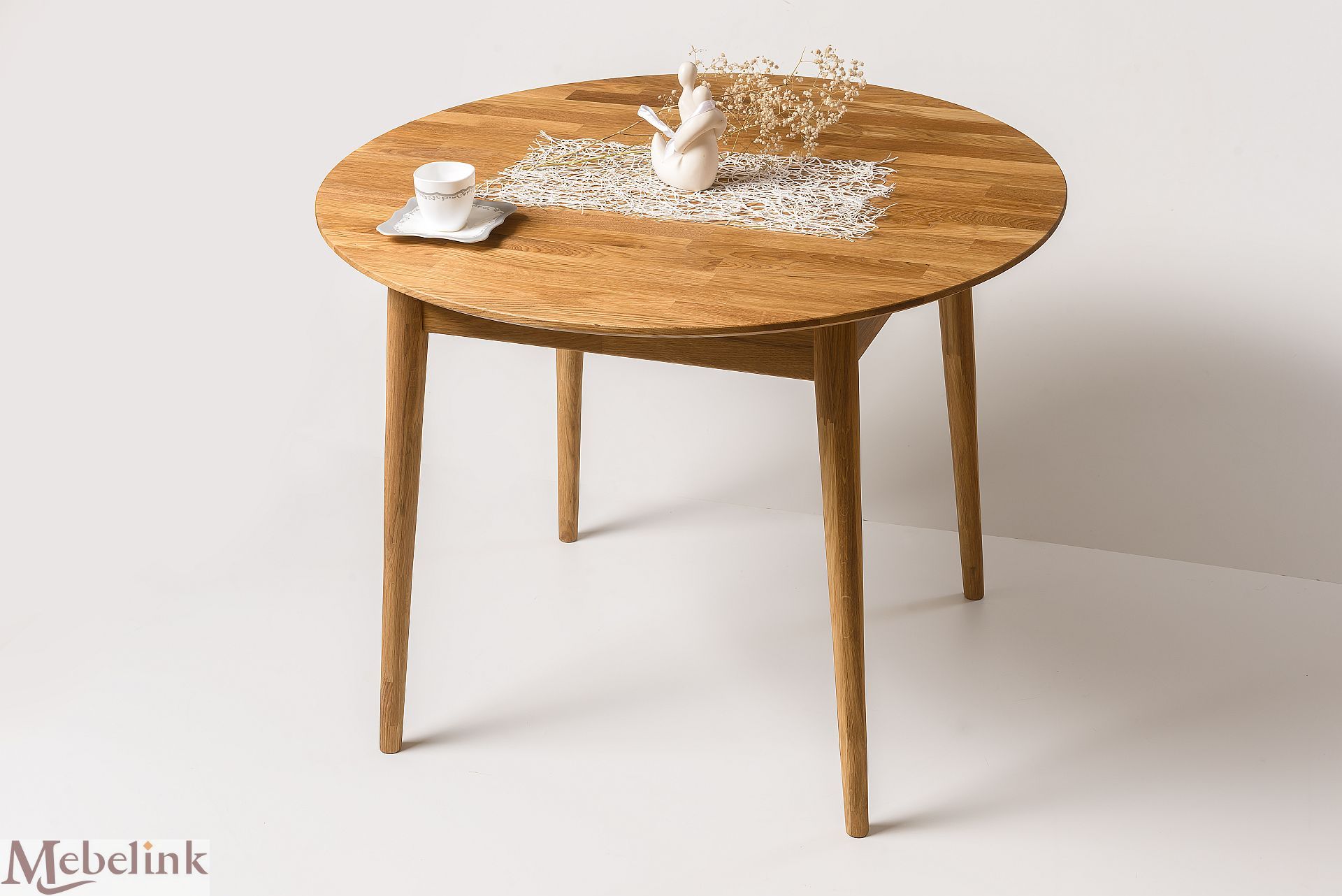 STÓŁ DĘBOWY, OKRĄGŁY 100 cm, ROZKŁADANY, LITY DĄB! Marka Mebelink