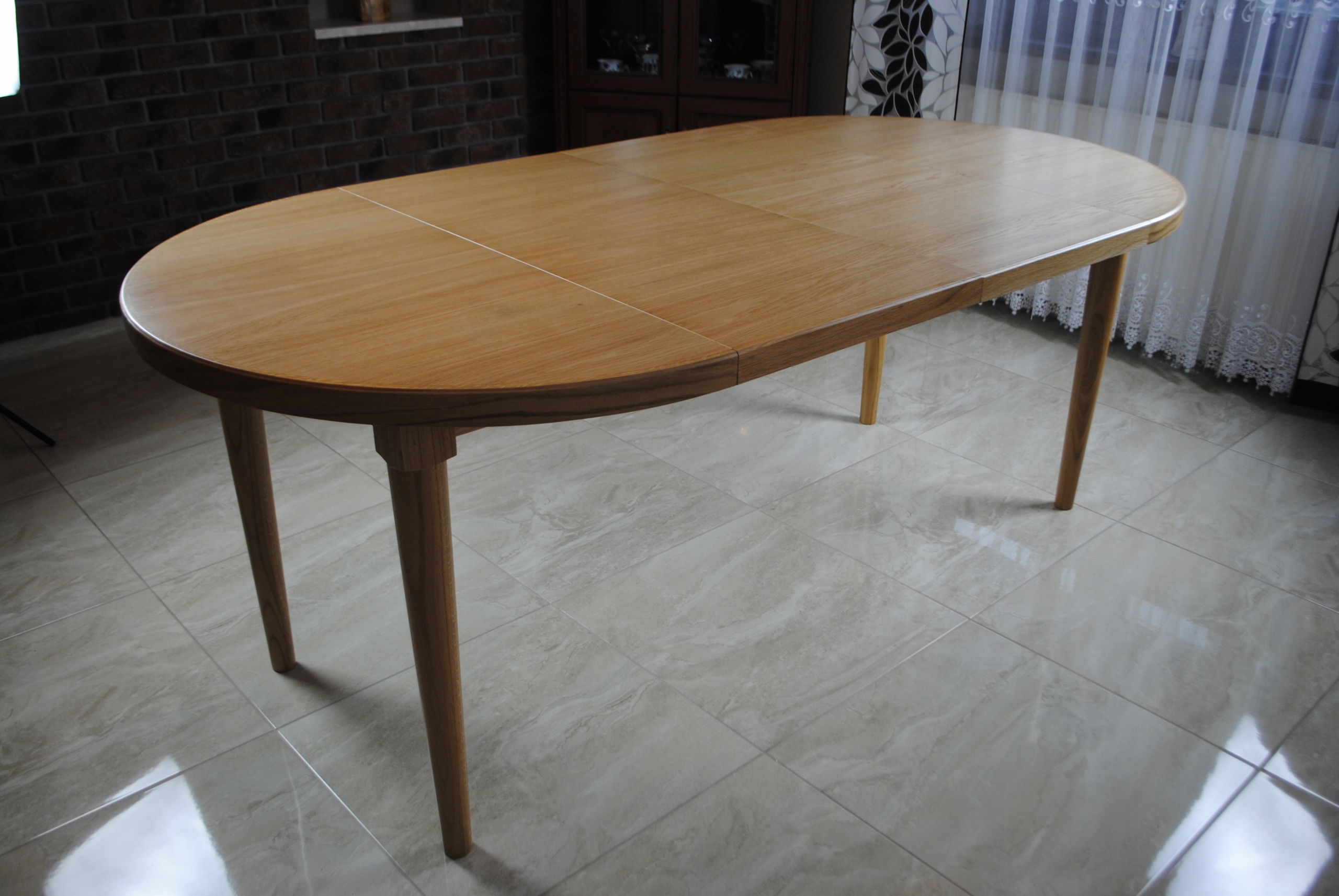 STÓŁ DĘBOWY OKRĄGŁY ROZKŁADANY 100/200 SALON JADALNIA KUCHNIA Głębokość mebla 100 cm