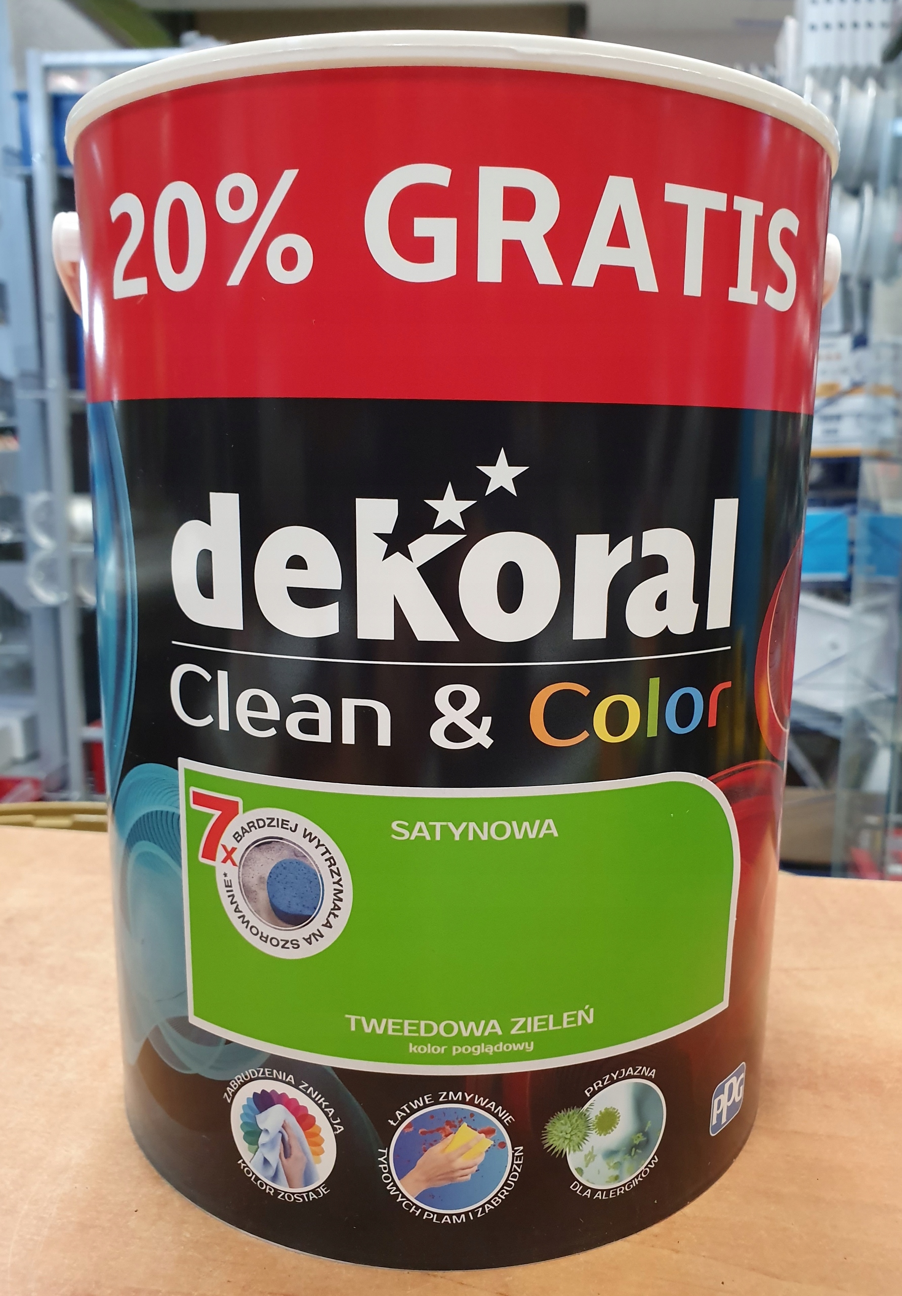 

Farba Dekoral Clean&color Tweedowa Zieleń 5L