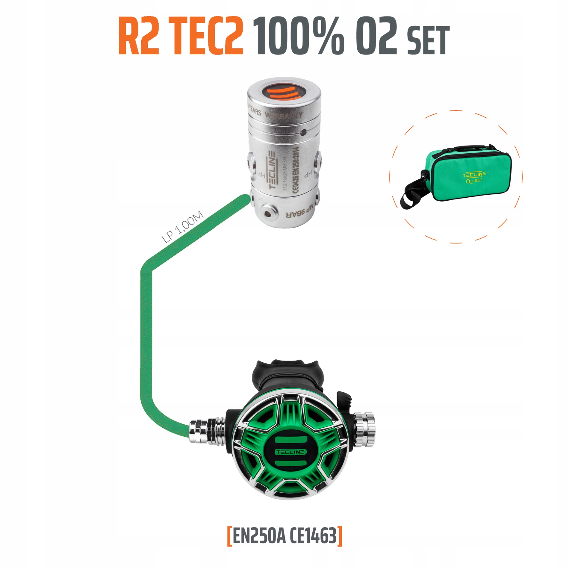 Tecline R2 TEC2 100% O2 M26x2,zestaw stage- EN250A