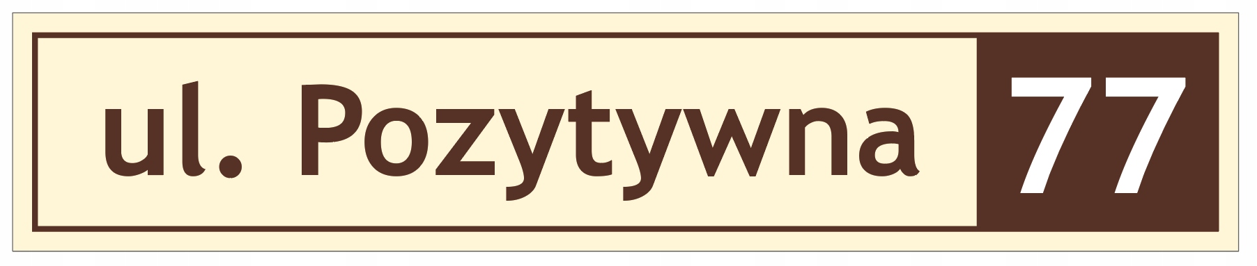 

Tabliczka Adresowa z numerem domu PCV5mm 82x16 cm