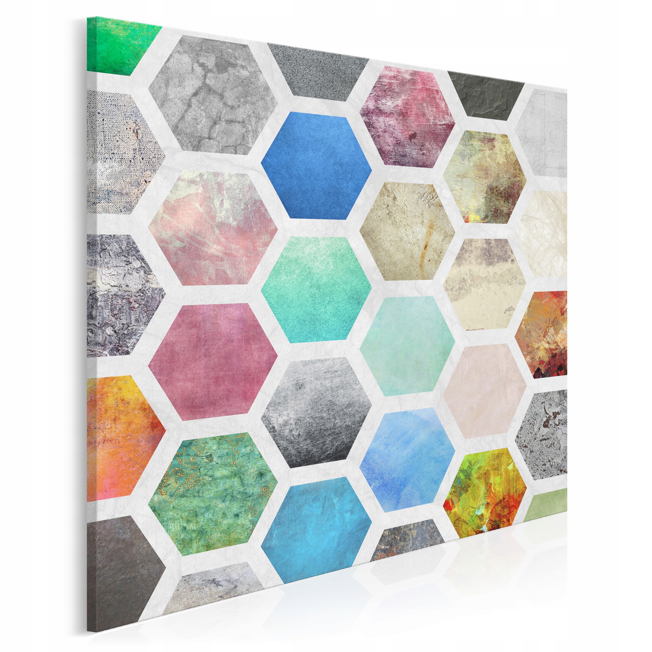 

40602 Obraz na płótnie Heksagony Kolorowe