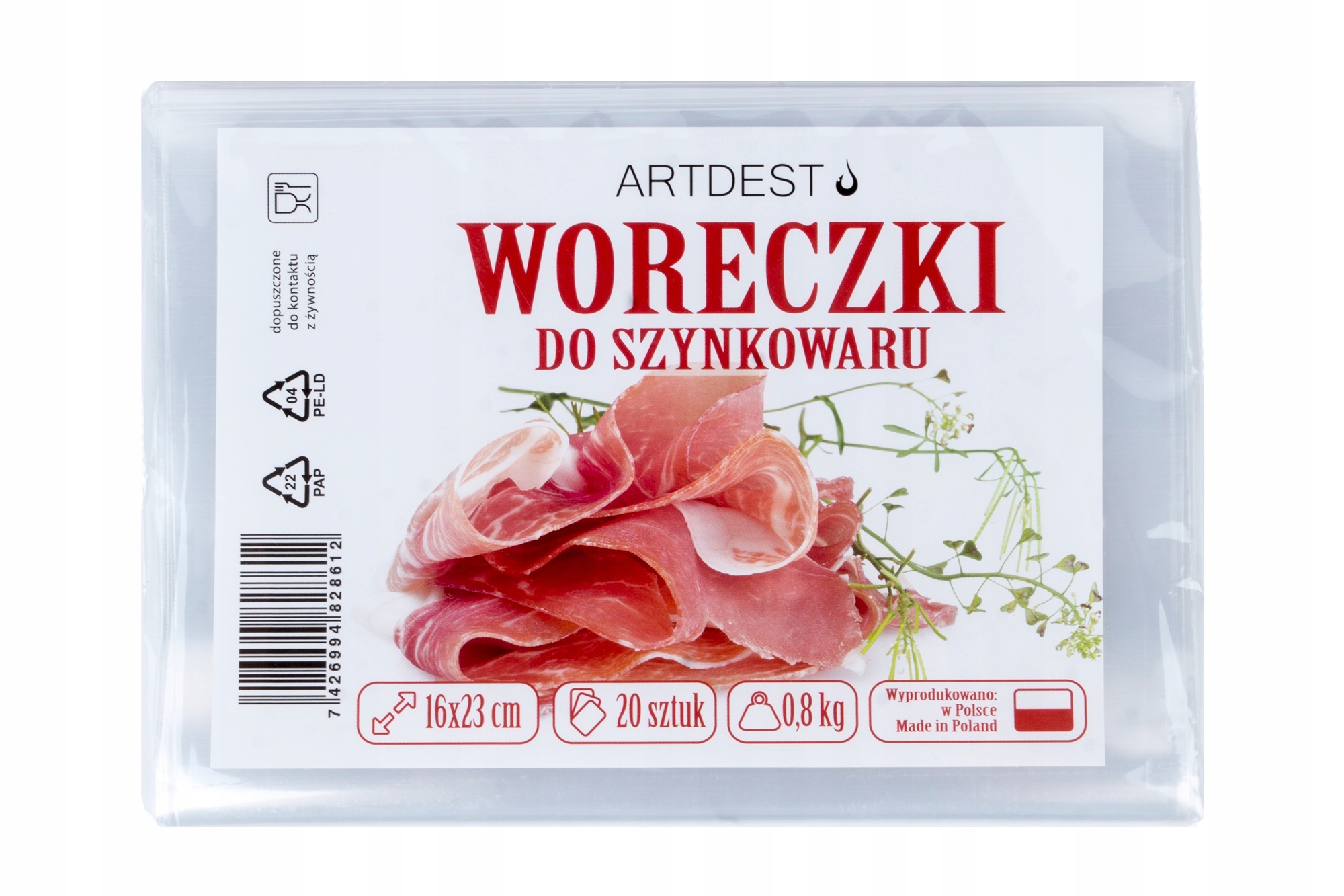 

Woreczki foliowe 23x16 cm Szynkowar 0,8 kg 20szt